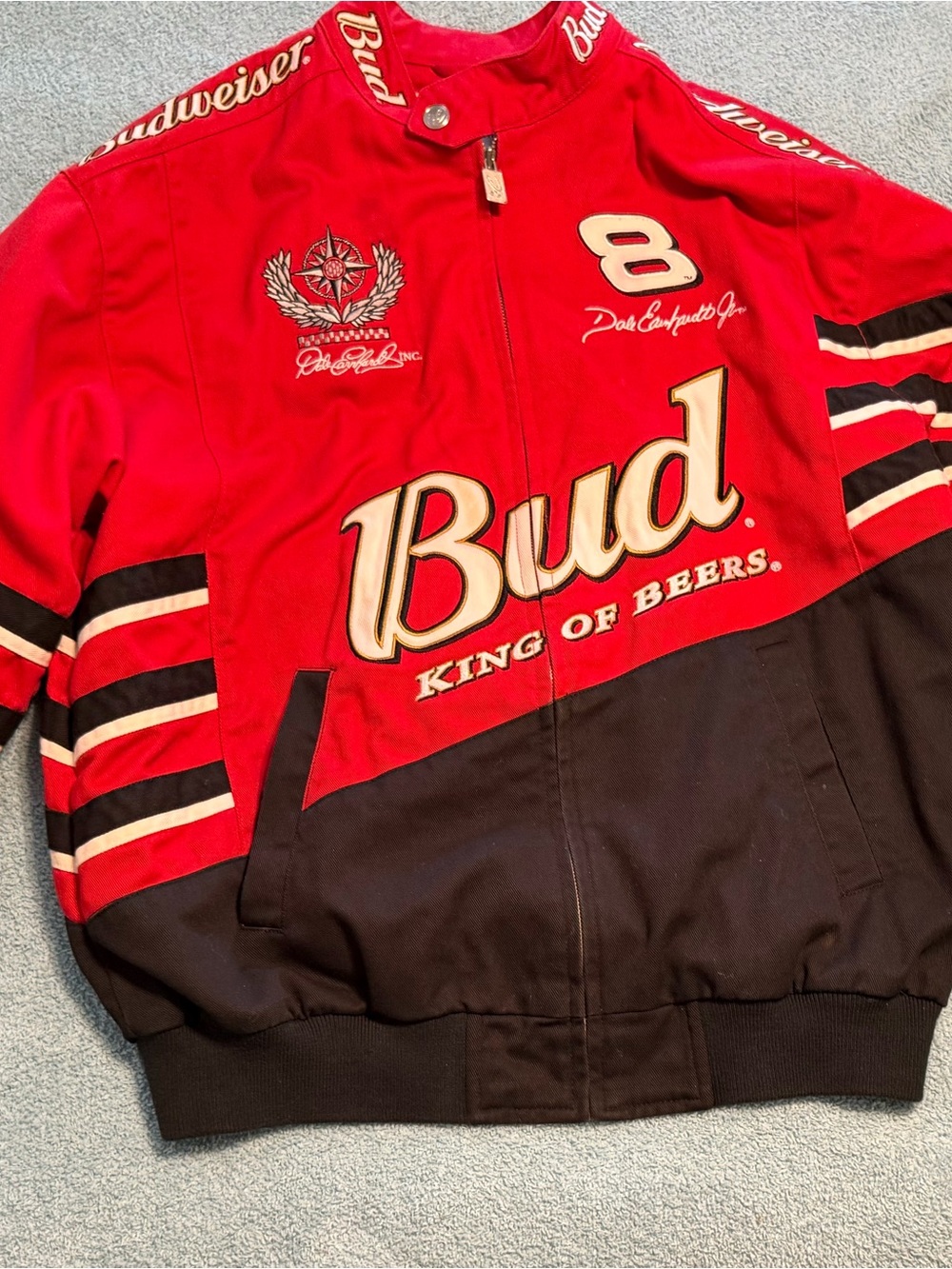 Vintage Dale Earnhardt Jr Budweiser Nascar Racing Jacket Medium Chase Authentics